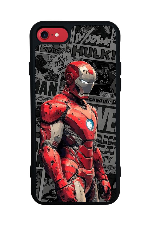iPhone SE Uyumlu Iron Man ( Demir Adam ) Tasarımlı Glossy Premium Kılıf