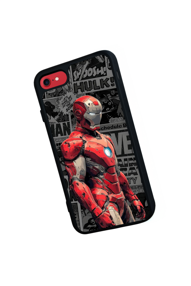 iPhone SE Uyumlu Iron Man ( Demir Adam ) Tasarımlı Glossy Premium Kılıf