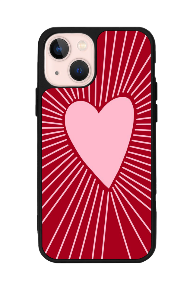iPhone 15 Plus Uyumlu Kalp Love Tasarımlı Glossy Premium Kılıf