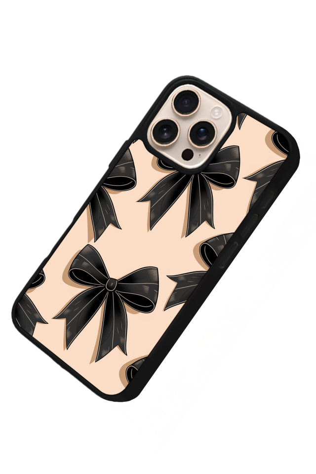 iPhone 14 Pro Uyumlu Kurdele Tasarımlı Glossy Premium Kılıf