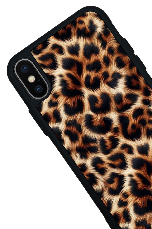 iPhone X/ XS Uyumlu Leopar Tasarımlı Glossy Premium Kılıf