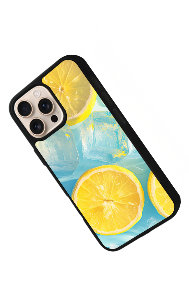 iPhone 16 Pro Uyumlu Limon Tasarımlı Glossy Premium Kılıf