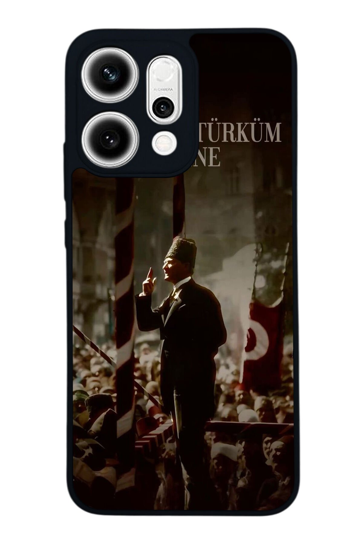 Oppo Reno 14 Uyumlu Mustafa Kemal Ataturk Tasarımlı Glossy Premium Kılıf