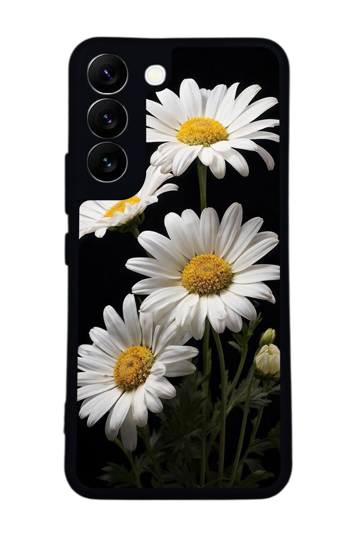 Samsung Galaxy S22 Uyumlu Papatya Tasarımlı Glossy Premium Kılıf