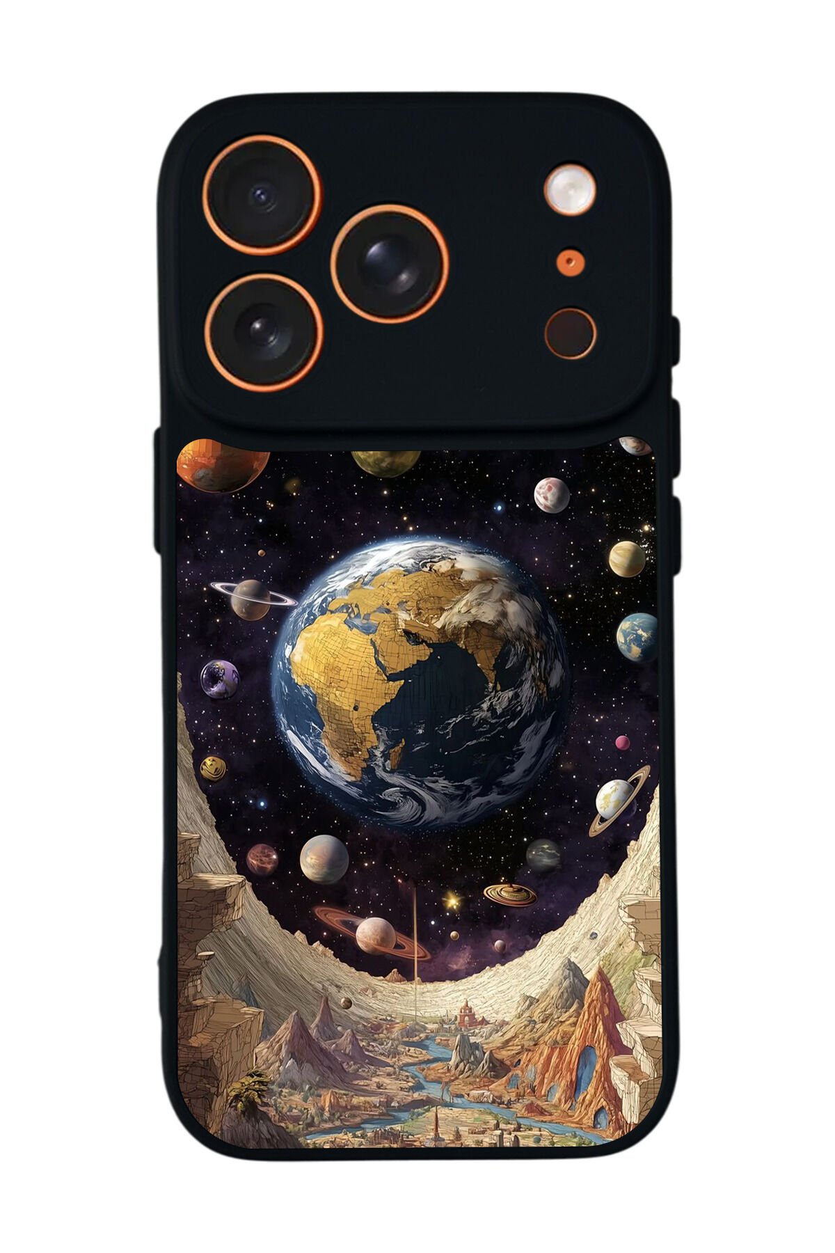 iPhone 17 Pro Uyumlu Uzay Tasarımlı Glossy Premium Kılıf