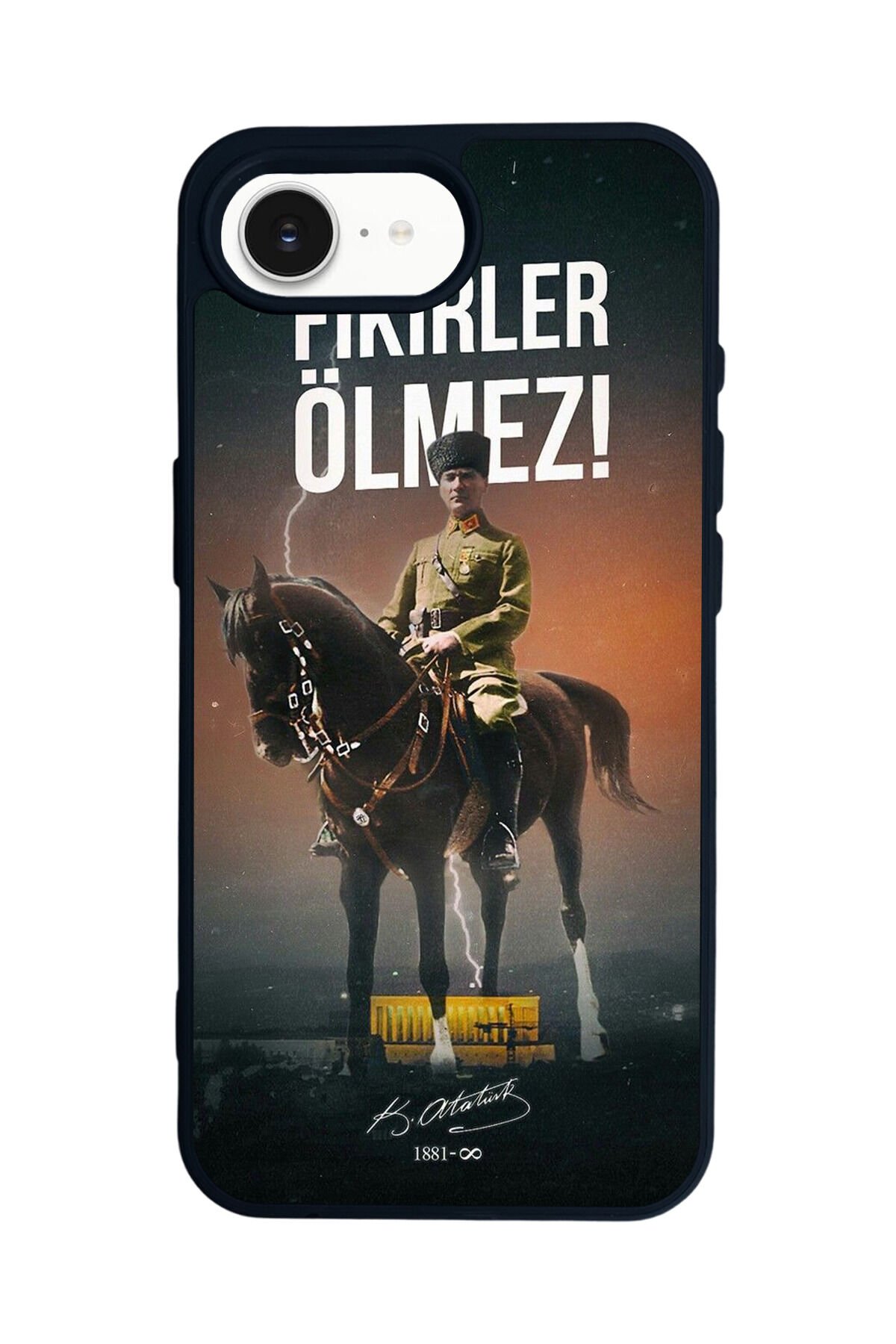 iPhone 16E Uyumlu Mustafa Kemal Ataturk Tasarımlı Glossy Premium Kılıf