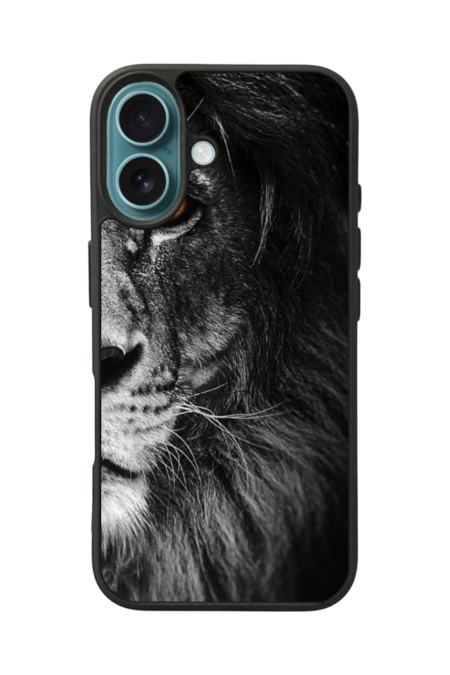 iPhone 16 Uyumlu Aslan Tasarımlı Glossy Premium Kılıf