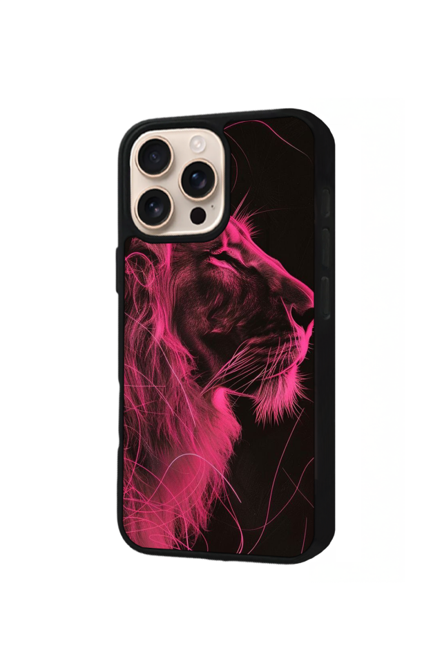 iPhone 16 Pro Uyumlu Aslan Tasarımlı Glossy Premium Kılıf