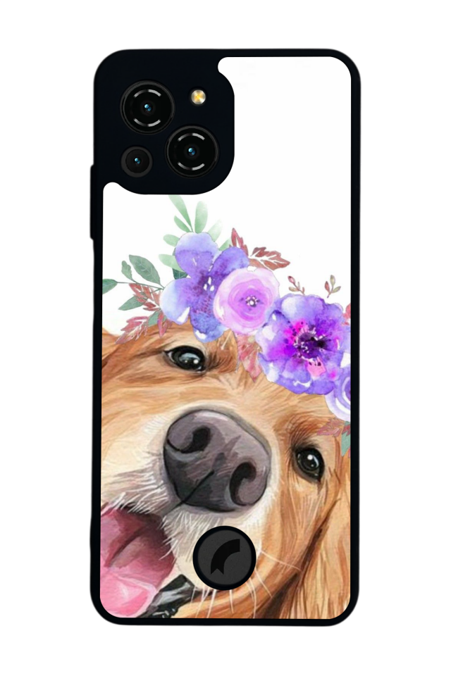 Reeder S23 Pro Max Uyumlu Golden Kopek Tasarımlı Glossy Premium Kılıf