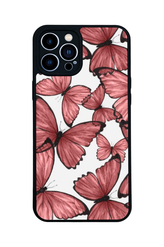 iPhone 12 Pro Max Uyumlu Kelebek Tasarımlı Glossy Premium Kılıf