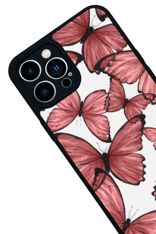 iPhone 12 Pro Max Uyumlu Kelebek Tasarımlı Glossy Premium Kılıf