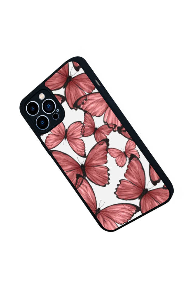 iPhone 12 Pro Max Uyumlu Kelebek Tasarımlı Glossy Premium Kılıf