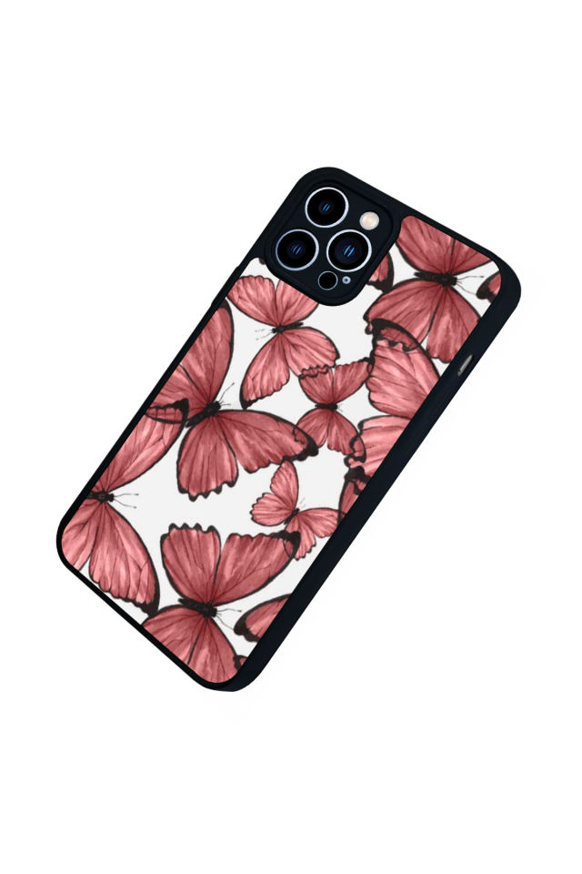iPhone 12 Pro Max Uyumlu Kelebek Tasarımlı Glossy Premium Kılıf