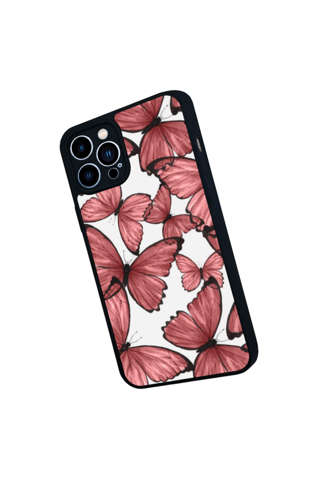 iPhone 12 Pro Max Uyumlu Kelebek Tasarımlı Glossy Premium Kılıf