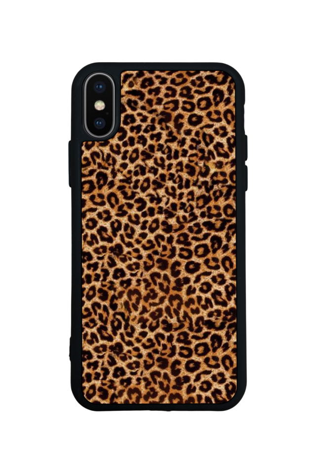 iPhone X/ XS Uyumlu Leopar Tasarımlı Glossy Premium Kılıf