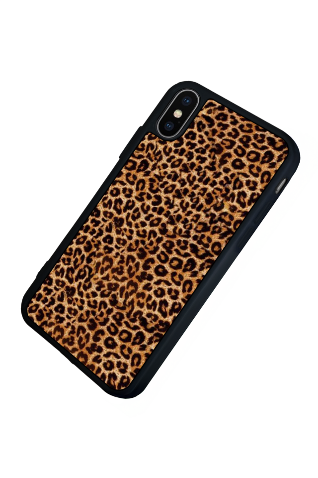 iPhone X/ XS Uyumlu Leopar Tasarımlı Glossy Premium Kılıf