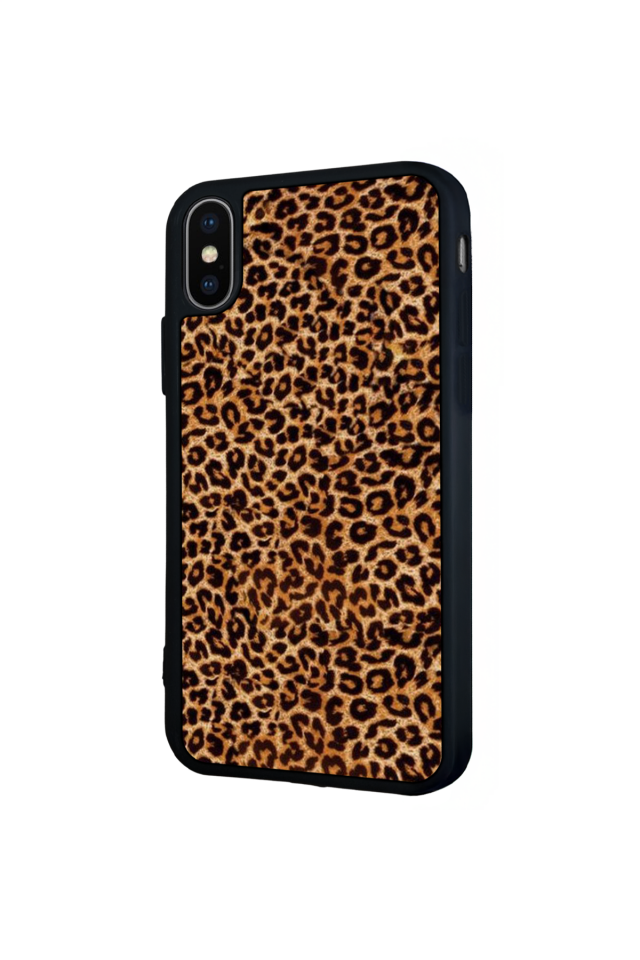 iPhone X/ XS Uyumlu Leopar Tasarımlı Glossy Premium Kılıf