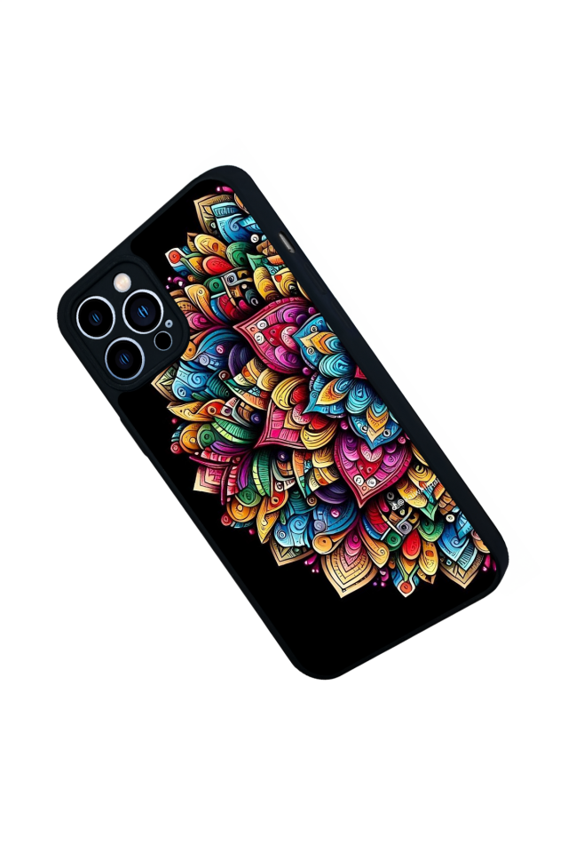 iPhone 13 Pro Max Uyumlu Mandala Tasarımlı Glossy Premium Kılıf