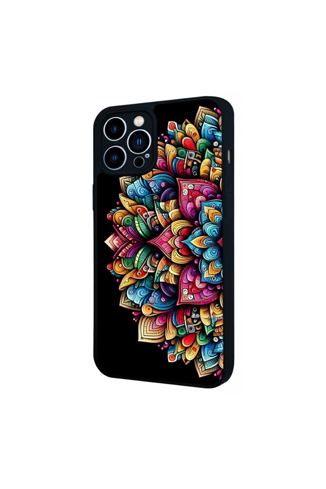 iPhone 13 Pro Max Uyumlu Mandala Tasarımlı Glossy Premium Kılıf