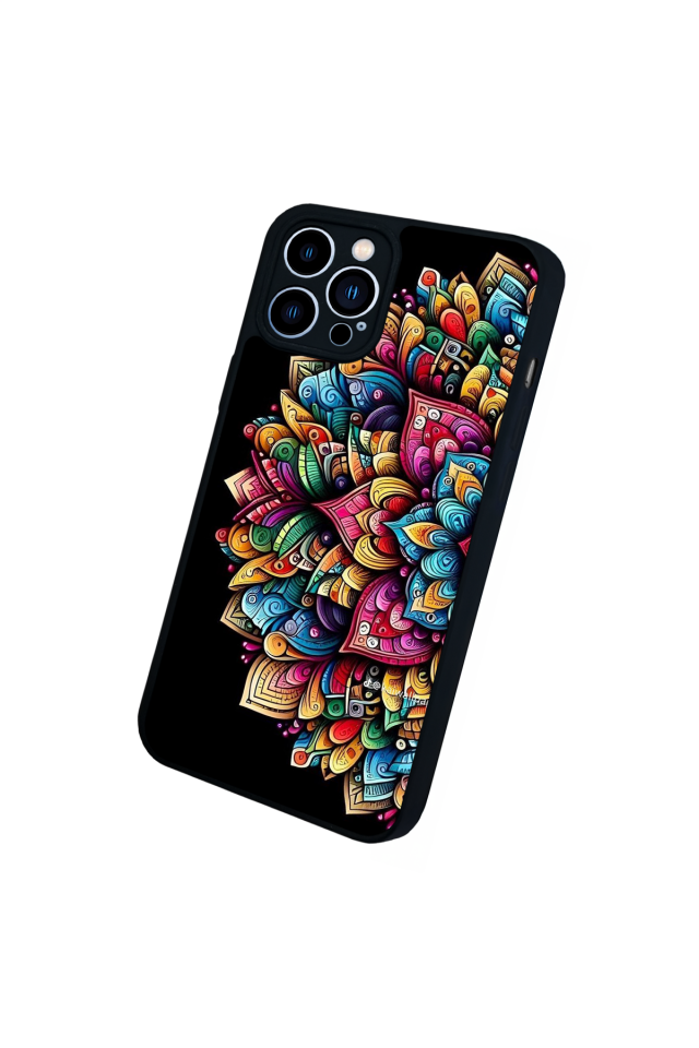 iPhone 13 Pro Max Uyumlu Mandala Tasarımlı Glossy Premium Kılıf