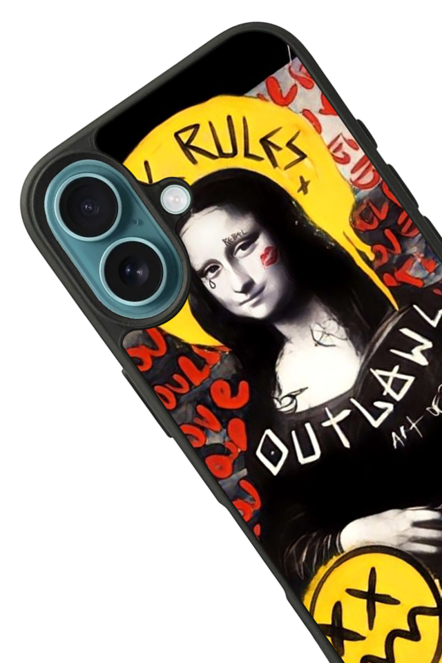 iPhone 16 Plus Uyumlu Monalisa Tasarımlı Glossy Premium Kılıf