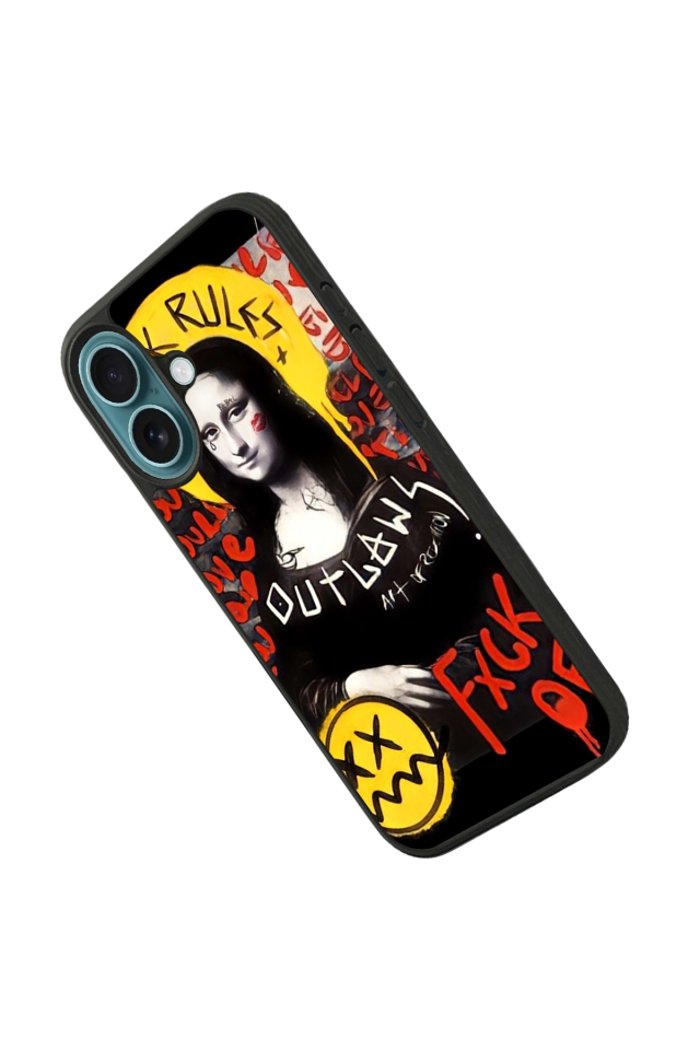 iPhone 16 Plus Uyumlu Monalisa Tasarımlı Glossy Premium Kılıf