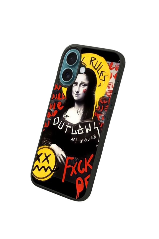 iPhone 16 Plus Uyumlu Monalisa Tasarımlı Glossy Premium Kılıf