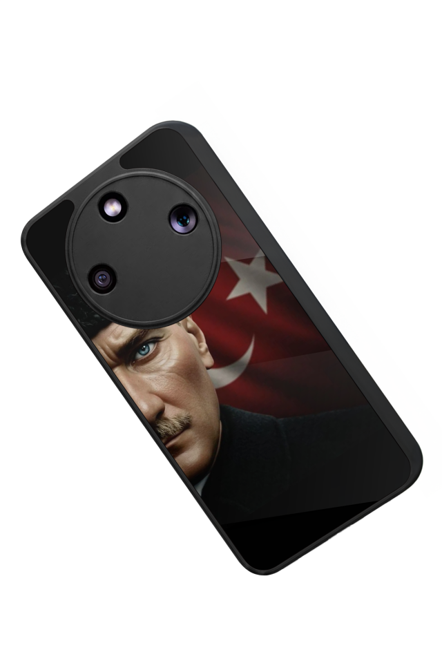Honor Magic 8 Lite Uyumlu Mustafa Kemal Ataturk Tasarımlı Glossy Premium Kılıf