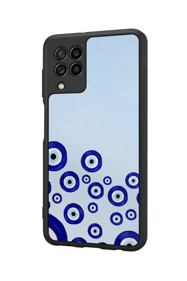 Samsung Galaxy M32 Uyumlu Nazar Tasarımlı Glossy Premium Kılıf