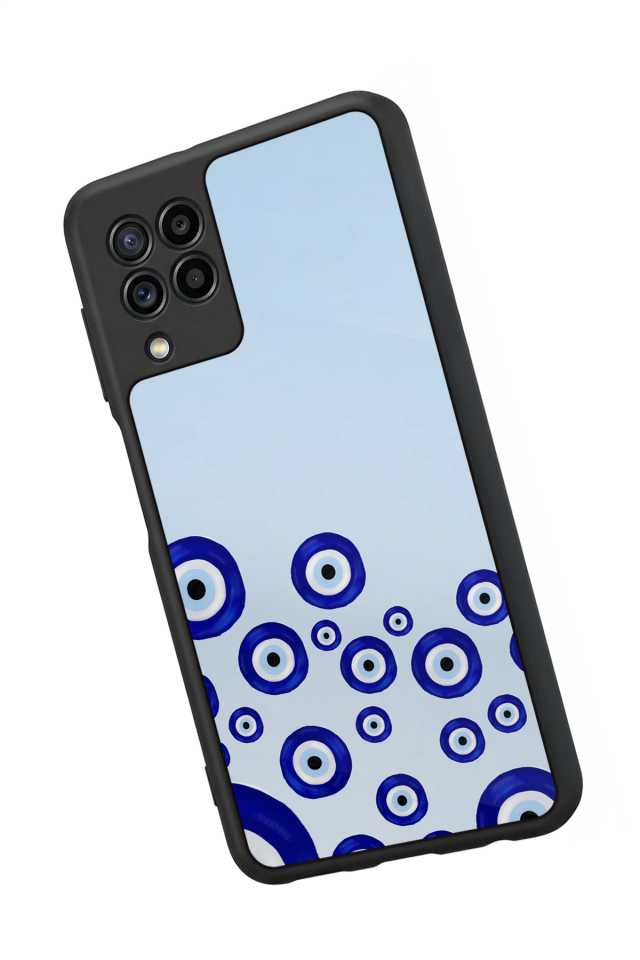 Samsung Galaxy M32 Uyumlu Nazar Tasarımlı Glossy Premium Kılıf