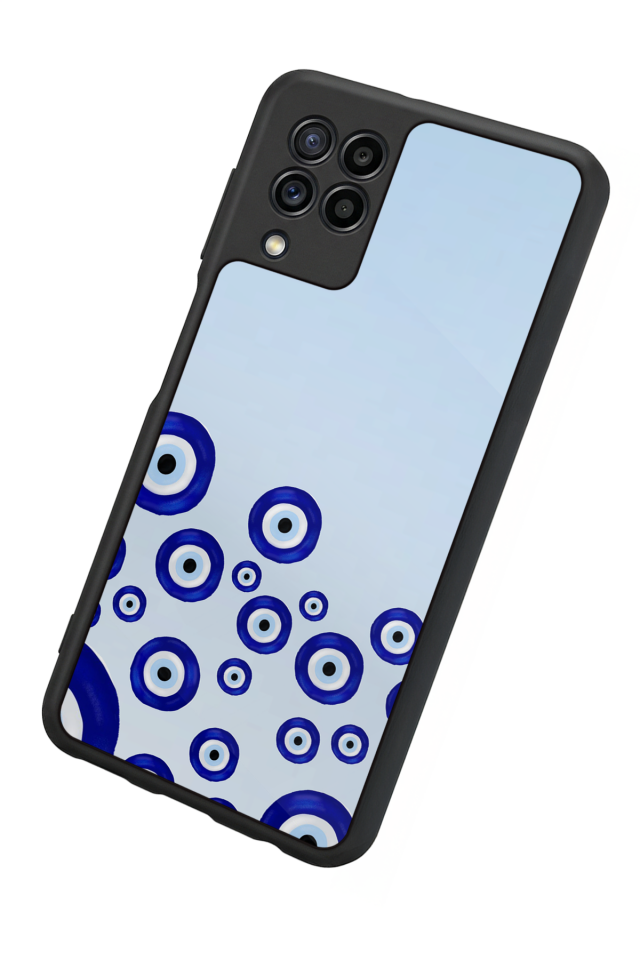 Samsung Galaxy M32 Uyumlu Nazar Tasarımlı Glossy Premium Kılıf