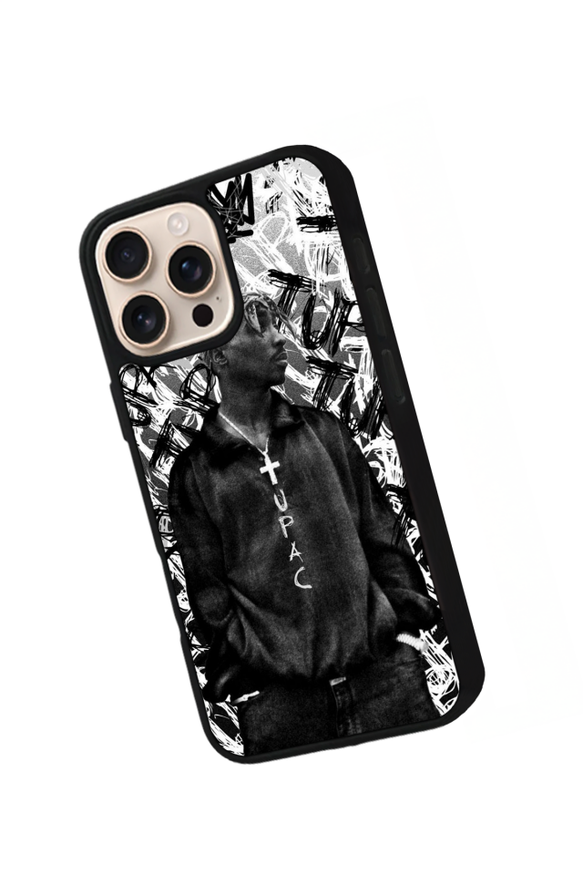 iPhone 16 Pro Max Uyumlu Tupac Tasarımlı Glossy Premium Kılıf