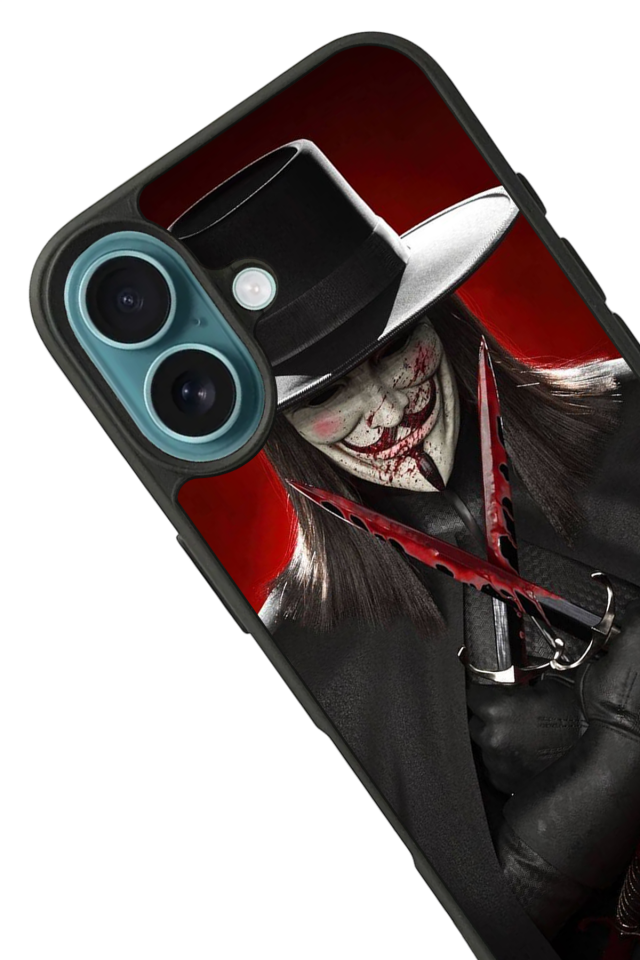 iPhone 16 Uyumlu Vendetta Tasarımlı Glossy Premium Kılıf