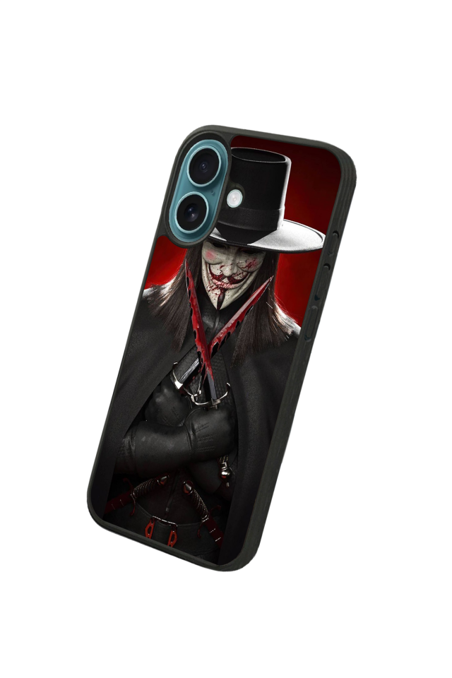 iPhone 16 Uyumlu Vendetta Tasarımlı Glossy Premium Kılıf