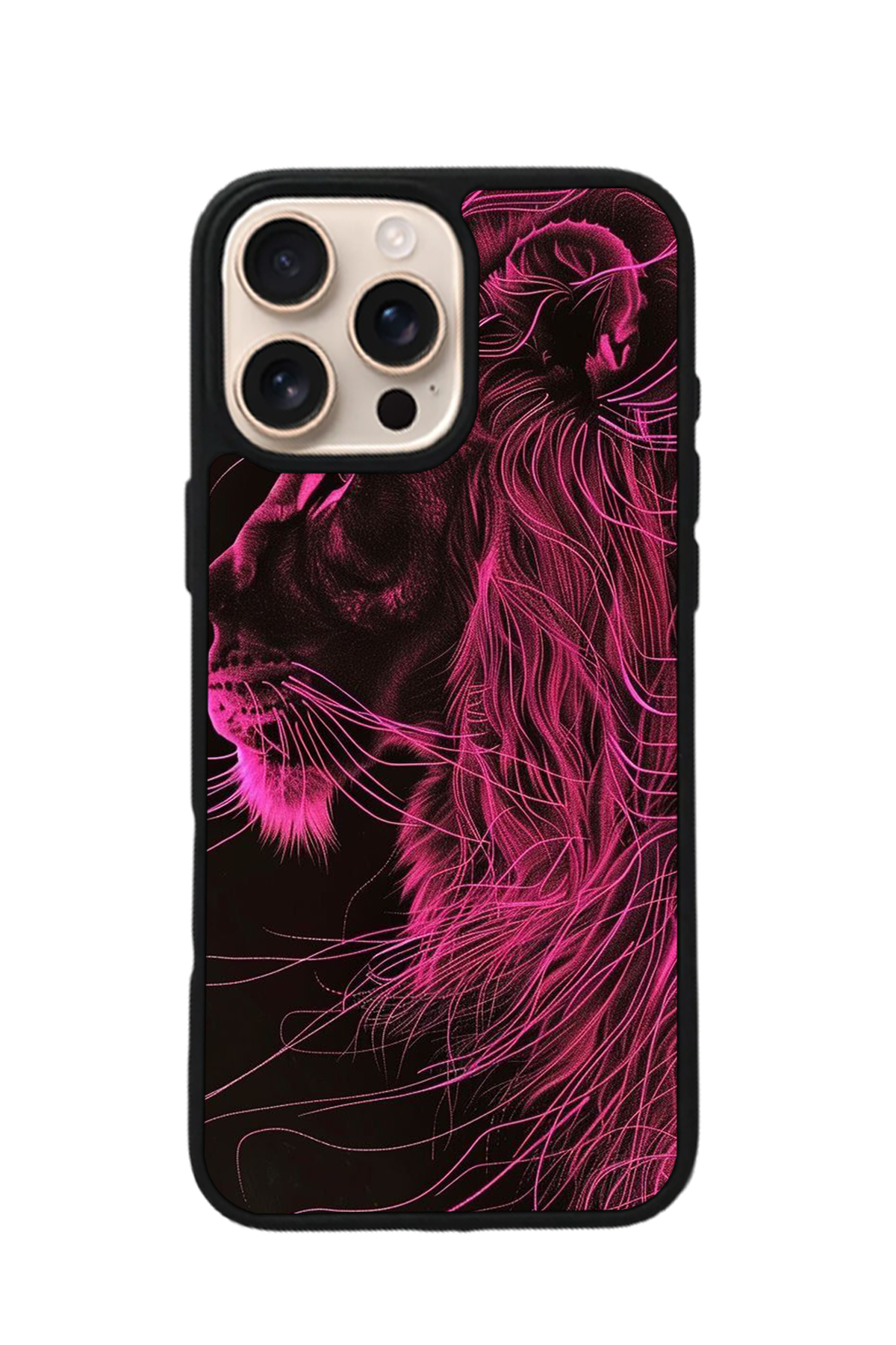 iPhone 16 Pro Uyumlu Aslan Tasarımlı Glossy Premium Kılıf