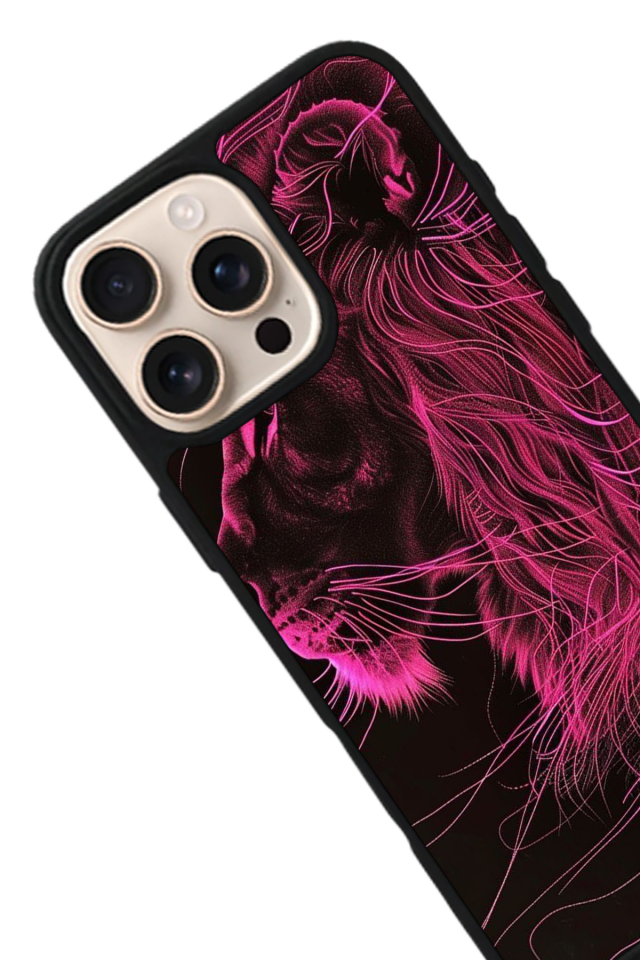 iPhone 16 Pro Uyumlu Aslan Tasarımlı Glossy Premium Kılıf