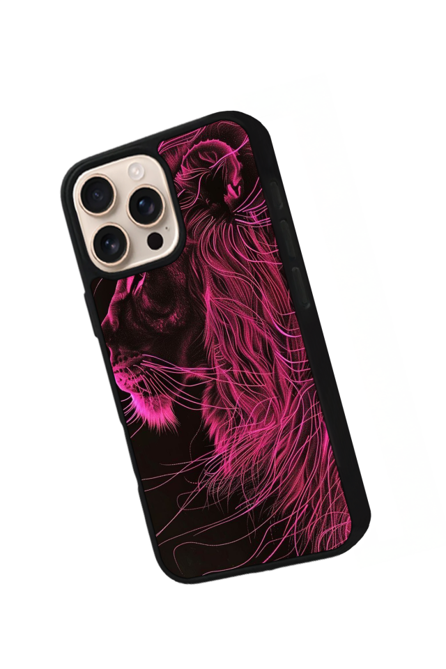 iPhone 16 Pro Uyumlu Aslan Tasarımlı Glossy Premium Kılıf