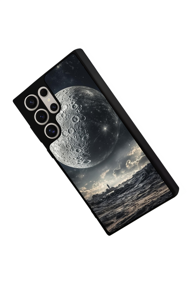 Samsung Galaxy S22 Ultra Uyumlu Ay Tasarımlı Glossy Premium Kılıf