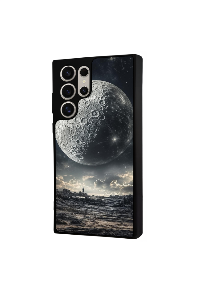 Samsung Galaxy S22 Ultra Uyumlu Ay Tasarımlı Glossy Premium Kılıf