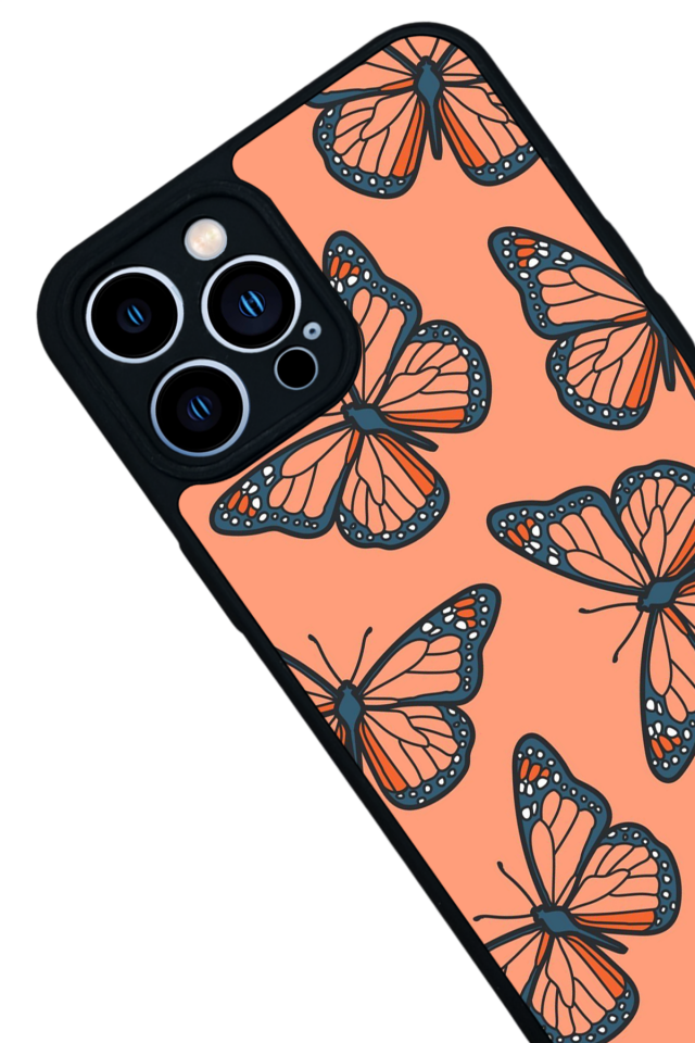 iPhone 12 Pro Max Uyumlu Kelebek Tasarımlı Glossy Premium Kılıf