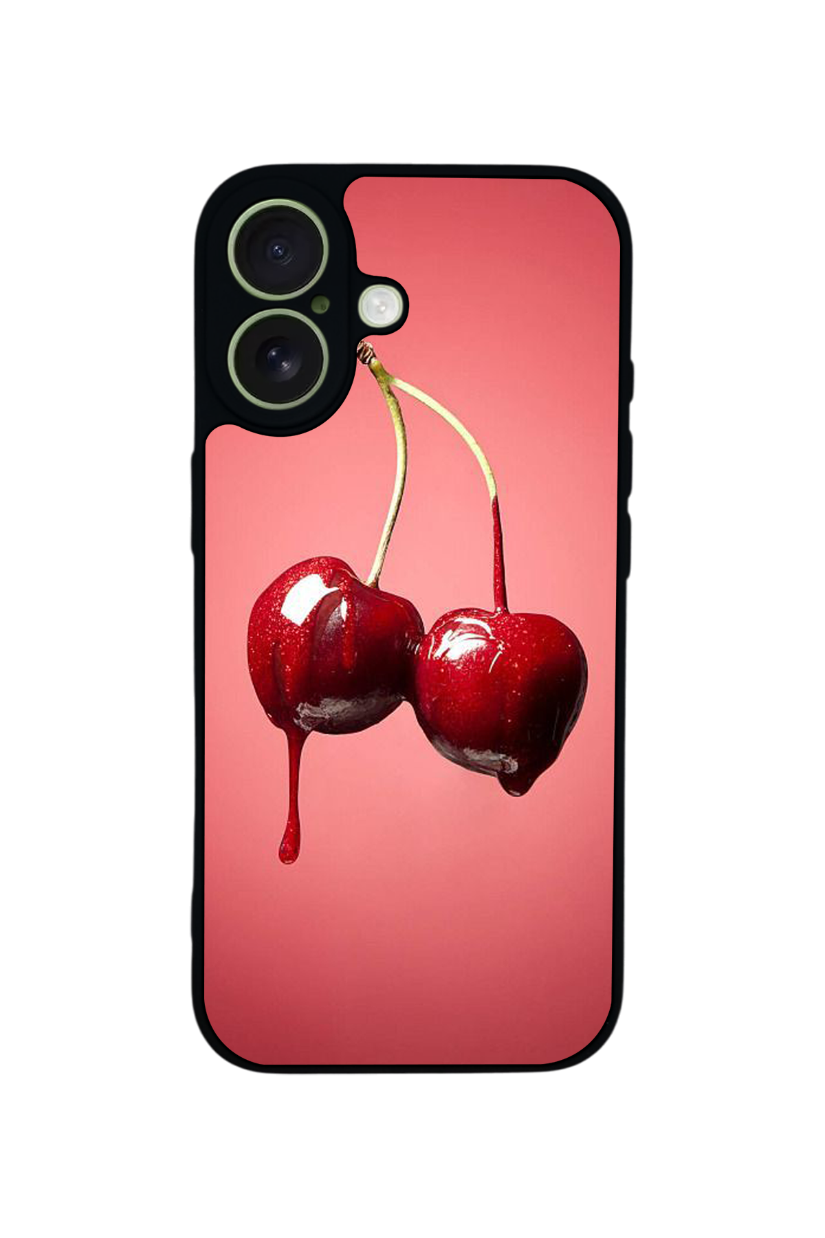 iPhone 17 Uyumlu Kiraz Tasarımlı Glossy Premium Kılıf