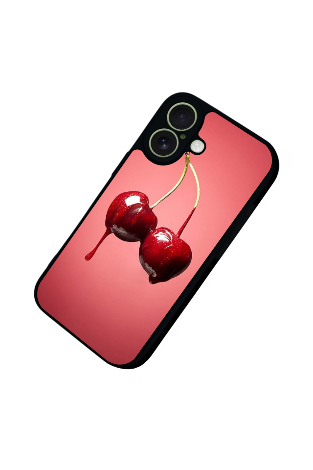 iPhone 17 Uyumlu Kiraz Tasarımlı Glossy Premium Kılıf