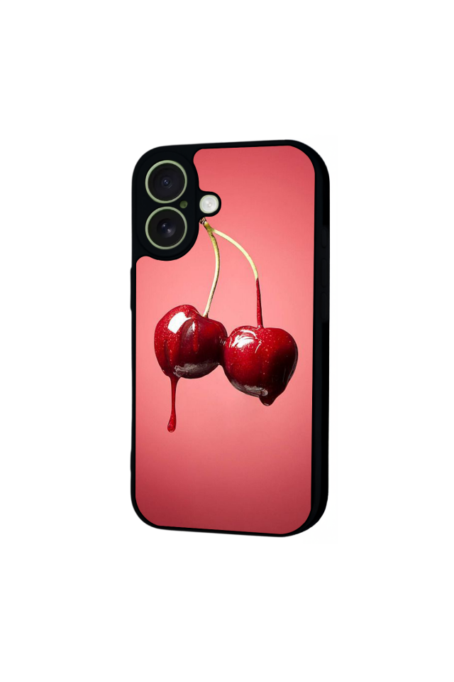 iPhone 17 Uyumlu Kiraz Tasarımlı Glossy Premium Kılıf