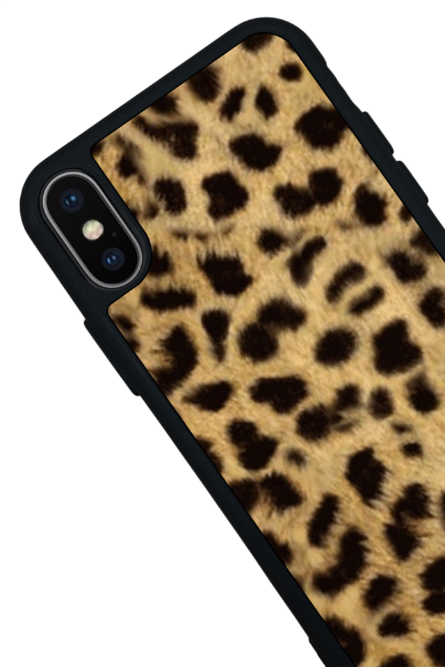 iPhone X/ XS Uyumlu Leopar Tasarımlı Glossy Premium Kılıf