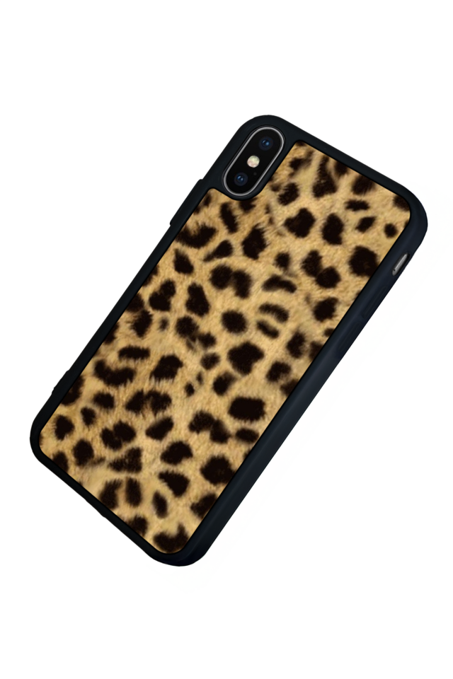 iPhone X/ XS Uyumlu Leopar Tasarımlı Glossy Premium Kılıf