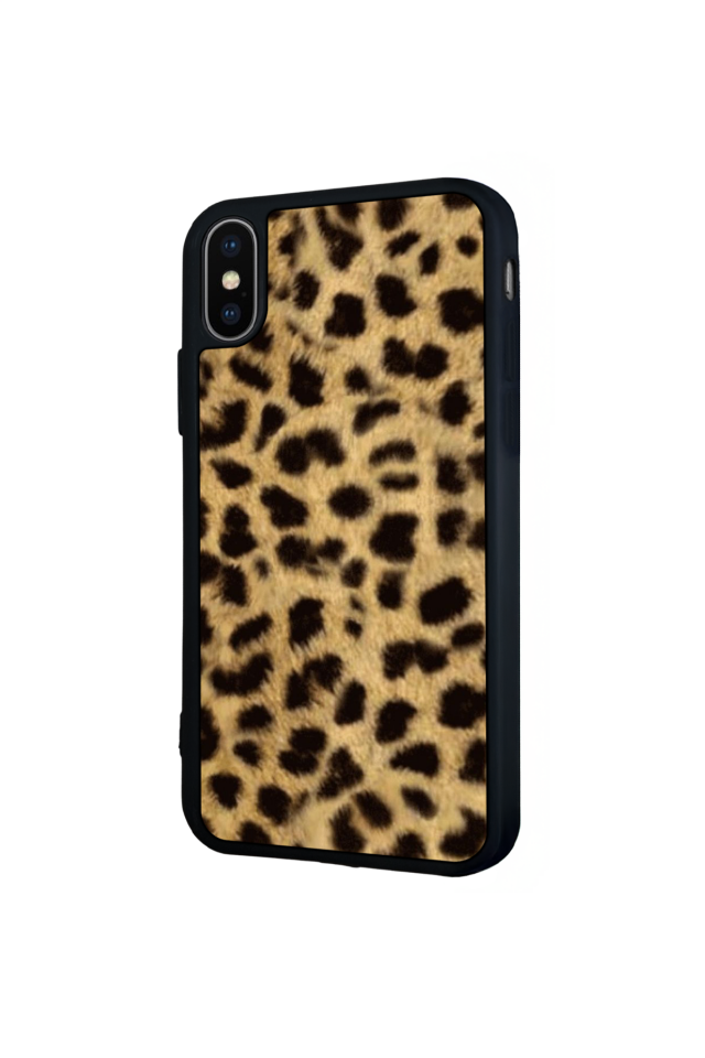 iPhone X/ XS Uyumlu Leopar Tasarımlı Glossy Premium Kılıf