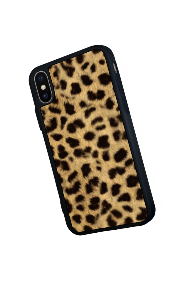 iPhone X/ XS Uyumlu Leopar Tasarımlı Glossy Premium Kılıf