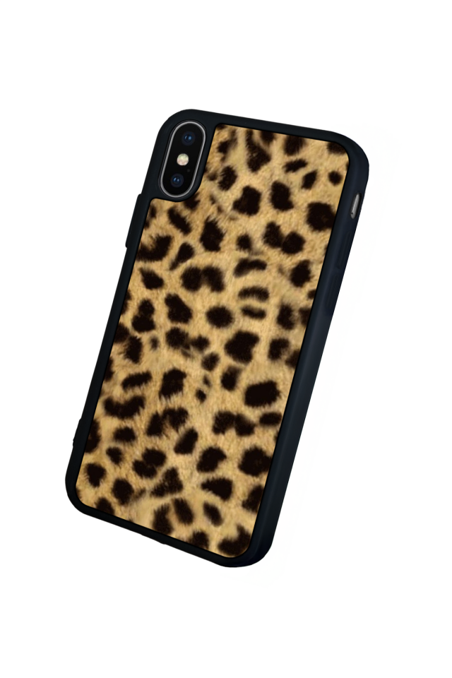 iPhone X/ XS Uyumlu Leopar Tasarımlı Glossy Premium Kılıf