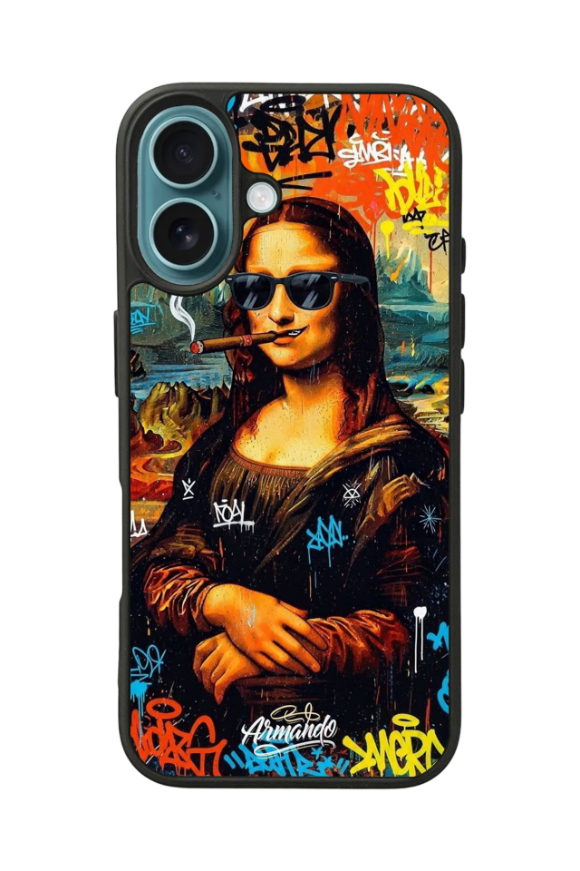 iPhone 16 Plus Uyumlu Monalisa Tasarımlı Glossy Premium Kılıf