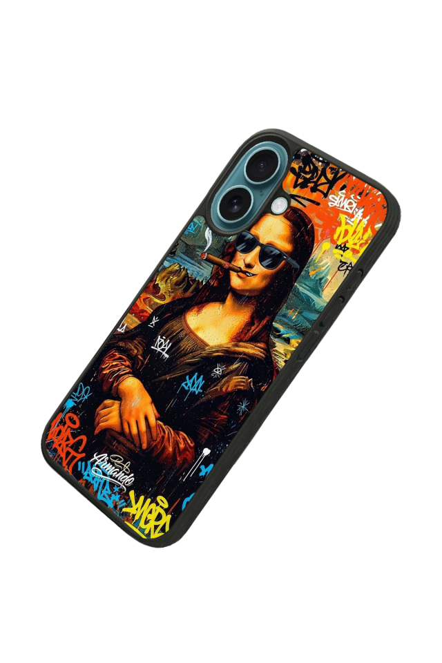 iPhone 16 Plus Uyumlu Monalisa Tasarımlı Glossy Premium Kılıf